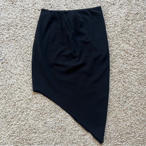 NWOT Haute Hippie Black Acetate & Poly Crepe Shorts-lined Hi-Lo Skirt - Size 2 - Picture 3 of 8